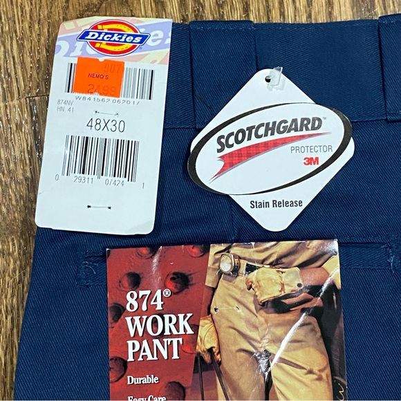 Dickies Mens 874 Original Fit Work Pants Size 48x30 Navy Blue NWT Scotchgard - Picture 9 of 9